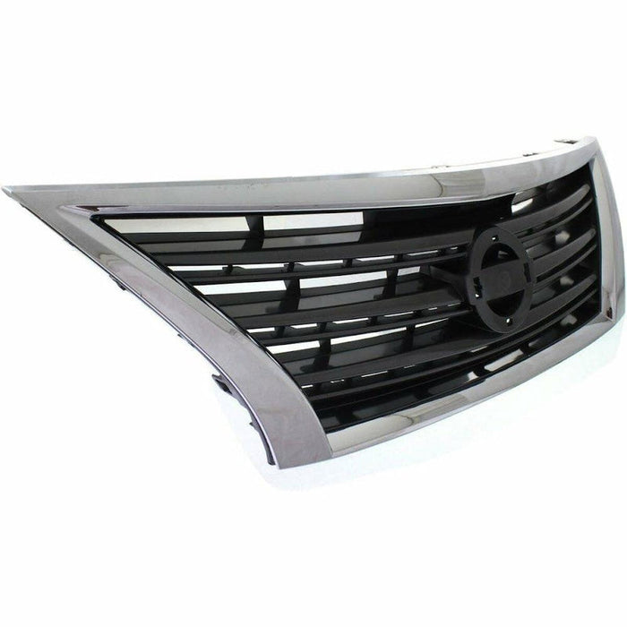 2013-2015 Nissan Sentra Grille Painted Dark Silver Black With Chrome Moulding Sr - NI1200253-Partify-Painted-Replacement-Body-Parts