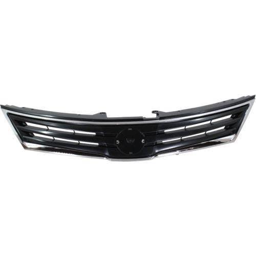 2010-2012 Nissan Versa Grille Gray With Chrome Moulding Exclude 2012 Sedan - NI1200242-Partify-Painted-Replacement-Body-Parts