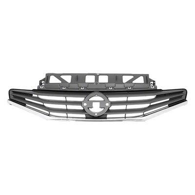 2014-2016 Nissan Versa Hatchback Grille Note Painted Gray With Chrome Moulding - NI1200257-Partify-Painted-Replacement-Body-Parts