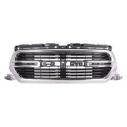 2019-2020 RAM Pickup RAM 1500 Grille Chrome Surround With Black Billets With Camera Laramie/Big Horn Model - CH1200420-Partify-Painted-Replacement-Body-Parts