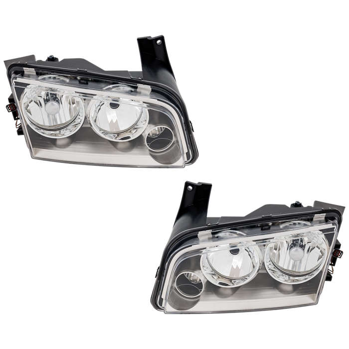 2007-2010 Dodge Charger Headlight Set Lens/Housing Only Performance Set - CH2505128-Partify-Painted-Replacement-Body-Parts