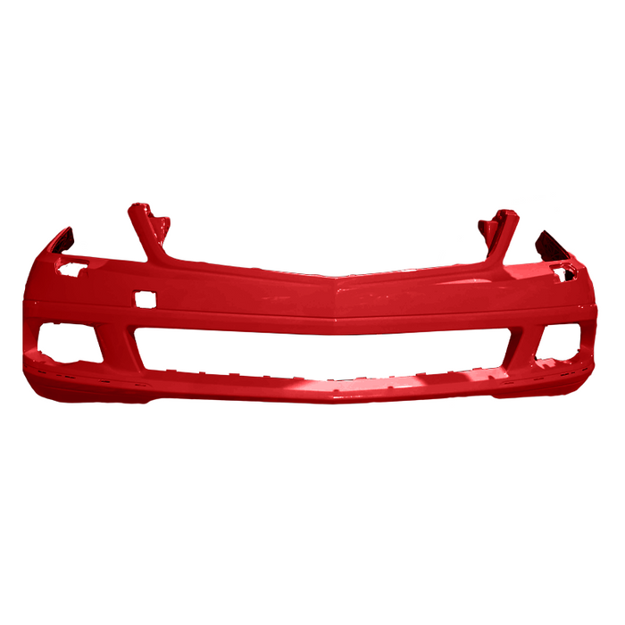 2008-2011 Mercedes C250/C300 Front Bumper With Headlight Washer Holes & Without Sensor Holes & With Chrome Insert Holes - MB1000297-Partify-Painted-Replacement-Body-Parts