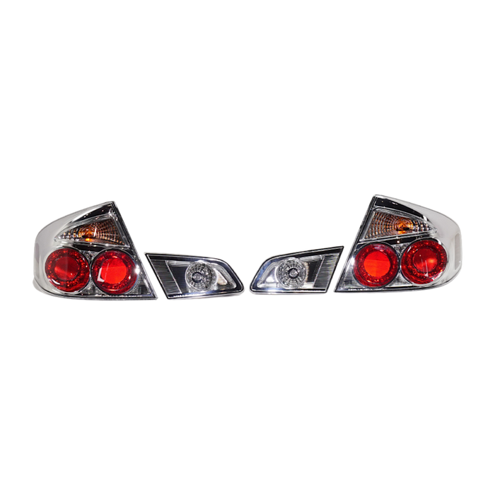 2005-2006 INFINITI G35 Tail Light Set 4 Pcs Set Clear Lens/Chrome Bezel Sedan - IN2811103-Partify-Painted-Replacement-Body-Parts