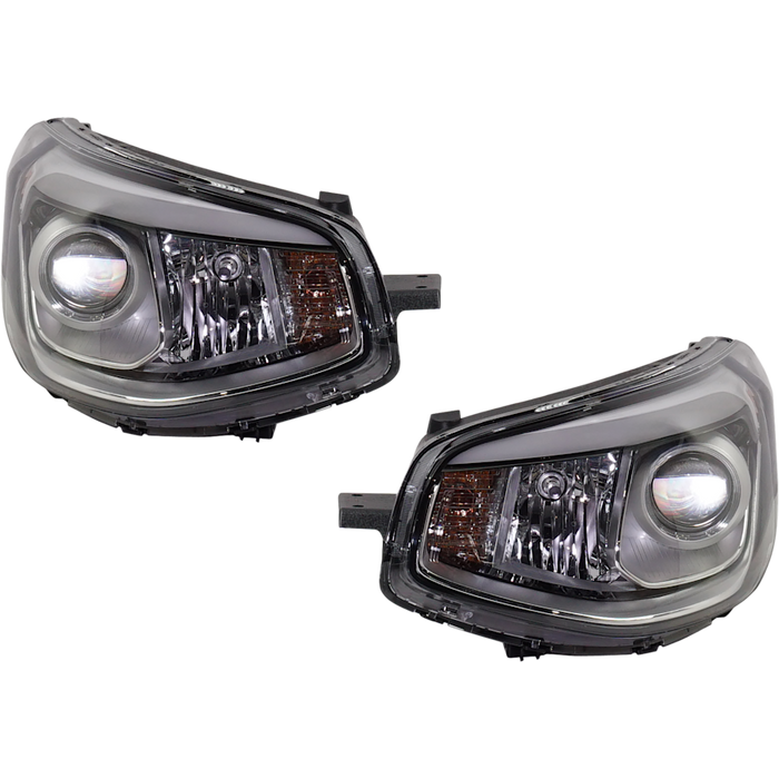 2014-2016 Kia Soul Headlight Set Halogen Projector Type Chrome Bezel 1 Pair Performance Set - KI2505100-Partify-Painted-Replacement-Body-Parts
