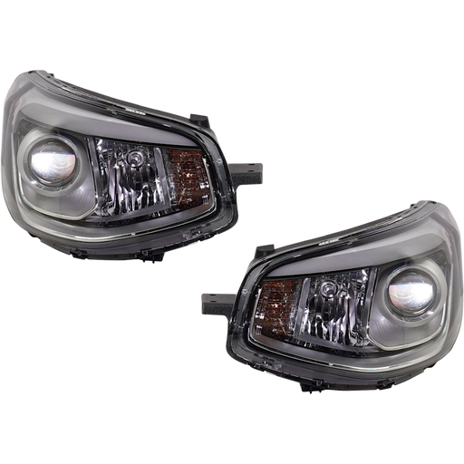2014-2016 Kia Soul Headlight Set Halogen Projector Type Chrome Bezel 1 Pair Performance Set - KI2505100-Partify-Painted-Replacement-Body-Parts