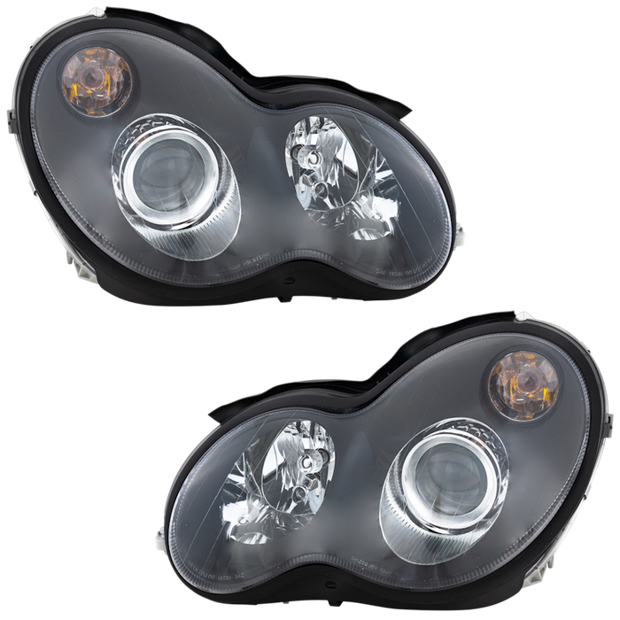 2001-2007 Mercedes-Benz C230/C240/C280/C320/C350 Headlight Set Projector Type W/ Bezel Performance Set Sedan/Wagon - MB2505112-Partify-Painted-Replacement-Body-Parts