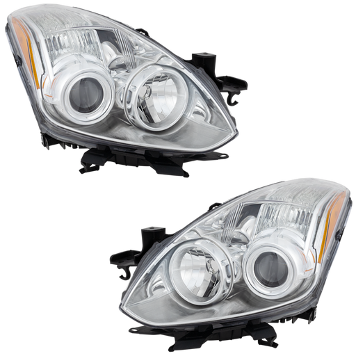 2010-2013 Nissan Altima Headlight Set Non-Projector Lens/Housing Clear Lens Chrome Bezel Performance Set Coupe - NI2505123-Partify-Painted-Replacement-Body-Parts