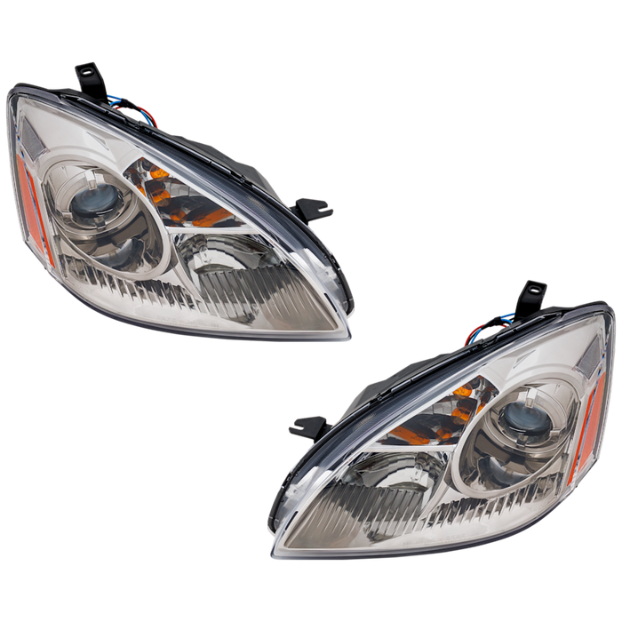 2002-2004 Nissan Altima Headlight Set Projector Type W/Gun Metal Bezel Performance Set - NI2505112-Partify-Painted-Replacement-Body-Parts