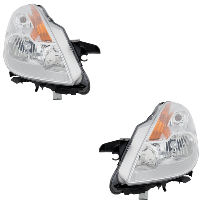 2008-2009 Nissan Altima Headlight Set W/O Hid White Lens Chrome Bezel Performance Set Coupe - NI2505119-Partify-Painted-Replacement-Body-Parts