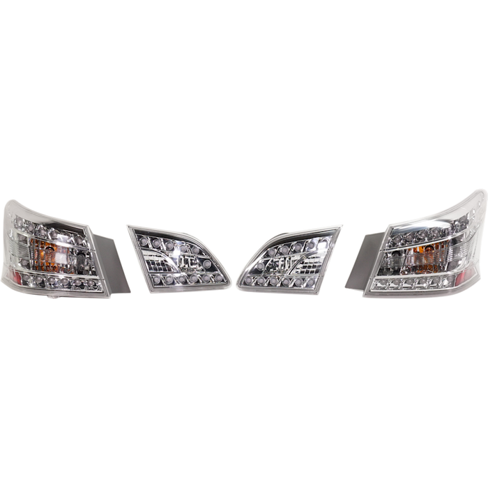 2013-2015 Nissan Sentra Tail Light Set Led Clear Lens/Chrome Bezel 4 Pcs Set All Led - NI2811159-Partify-Painted-Replacement-Body-Parts