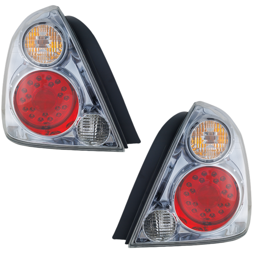 2002-2006 Nissan Altima Tail Light Set Led Clear/Red Lens Gun Metal - NI2811145-Partify-Painted-Replacement-Body-Parts