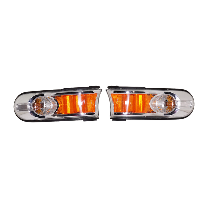 2007-2014 Toyota FJ Cruiser Front Turn Signal Light Set Clear Lens Chrome Bezel - TO2536108-Partify-Painted-Replacement-Body-Parts