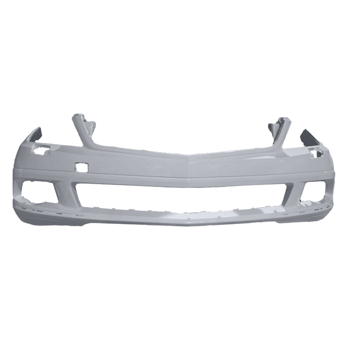 2008-2011 Mercedes C250/C300 Front Bumper With Headlight Washer Holes & Without Sensor Holes & With Chrome Insert Holes - MB1000297-Partify-Painted-Replacement-Body-Parts