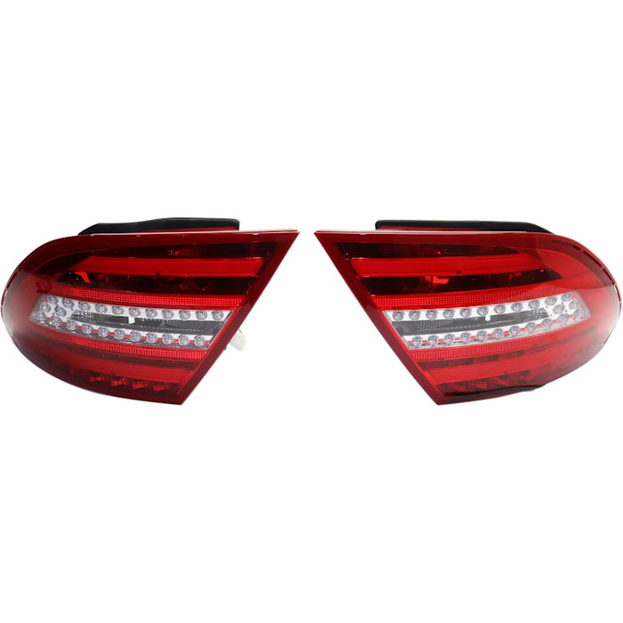 2008-2014 Mercedes-Benz C250/C300/C350/C63 AMG Tail Light Set W204 Led Red/Clear Lens Coupe/Sedan - MB2811100-Partify-Painted-Replacement-Body-Parts