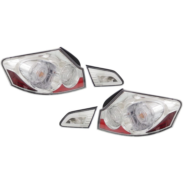 2007-2015 INFINITI G25/G35/G37/Q40 Tail Light Set 4 Pcs Set Bulb Type Clear Lens/Chrome Bezel Sedan - IN2811102-Partify-Painted-Replacement-Body-Parts