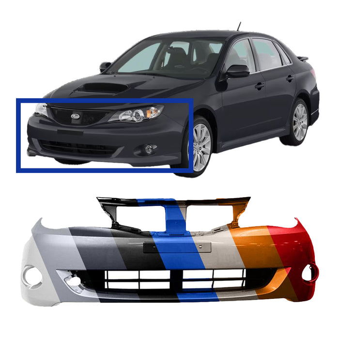 2008-2011 Subaru Impreza / Impreza WRX Front Bumper Without Lower Lip Holes Non STI - SU1000158-Partify-Painted-Replacement-Body-Parts