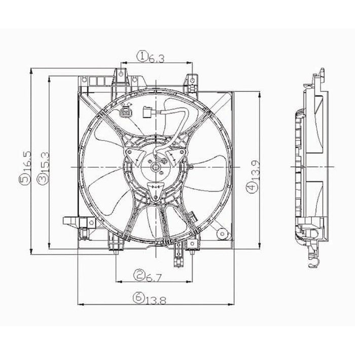 1999-2002 Subaru Forester Engine Cooling Fan Assembly Includes Motor/Blade/Shroud - SU3115105-Partify-Painted-Replacement-Body-Parts