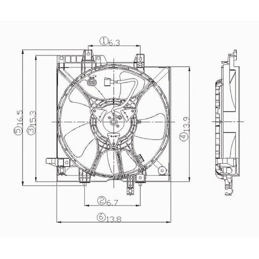 1999-2002 Subaru Forester Engine Cooling Fan Assembly Includes Motor/Blade/Shroud - SU3115105-Partify-Painted-Replacement-Body-Parts
