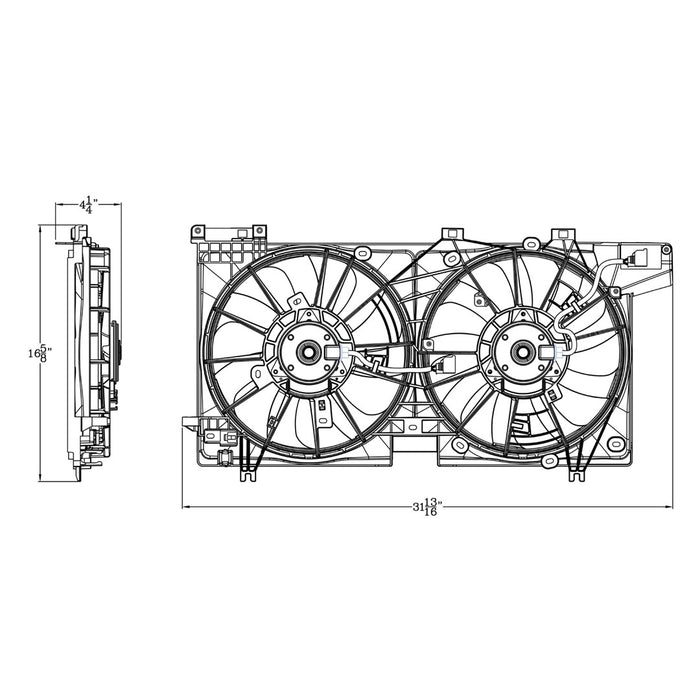 2015-2019 Subaru Legacy/Outback Engine Cooling Fan Assembly Motor/Blade/Shroud Dual Fan Assy 3.6L H6 - SU3115134-Partify-Painted-Replacement-Body-Parts