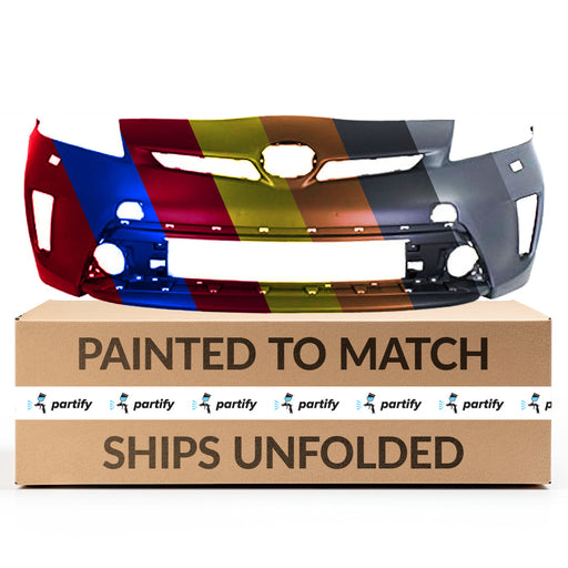 2012-2015 Toyota Prius Front Bumper With Headlamp Washer Holes - TO1000393-Partify-Painted-Replacement-Body-Parts