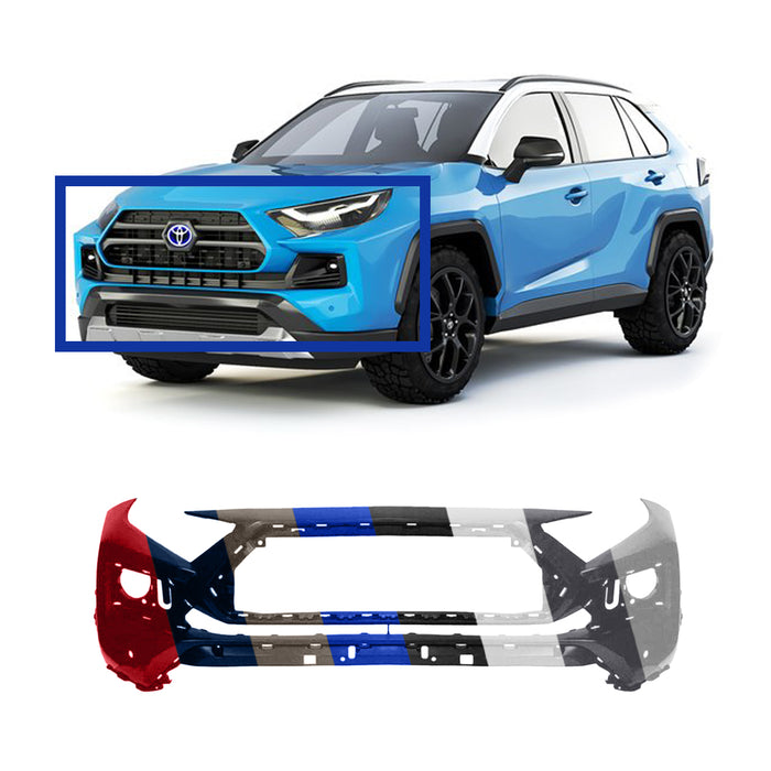 2019-2023 Toyota RAV4 Adventure/Trail Model Canada Front Bumper With Sensor Holes - TO1000454-Partify-Painted-Replacement-Body-Parts