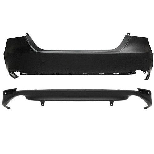 2018-2024 Toyota Camry Hybrid LE/Hybrid XLE/L/LE Rear Bumper W/O Parking Sensors Cover/Valance Assembly - TO1100344-Partify-Painted-Replacement-Body-Parts