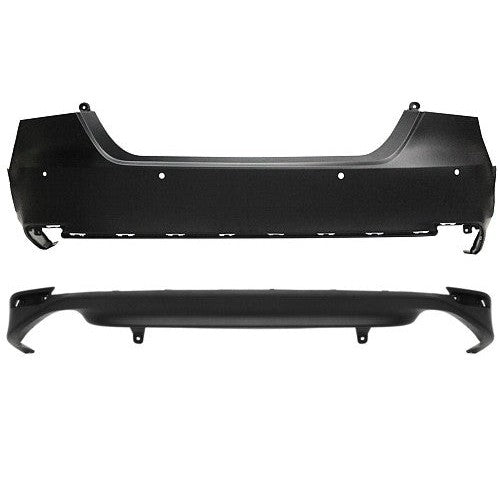 2018-2020 Toyota Camry Hybrid XLE/XLE/XLE Navi CAPA Certified Rear Bumper W/Parking Sensors Cover/Valance Assembly - TO1100345C-Partify-Painted-Replacement-Body-Parts