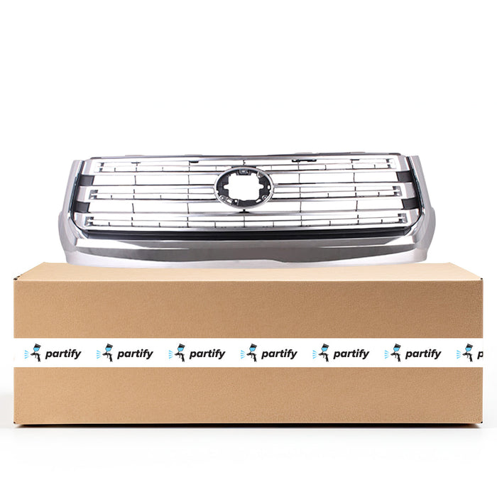 2018-2021 Toyota Tundra CAPA Certified Grille Billet Type W/Chrome Surround Silver Assembly - TO1200459C-Partify-Painted-Replacement-Body-Parts