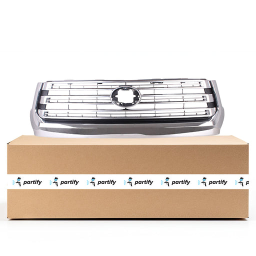 2018-2021 Toyota Tundra CAPA Certified Grille Billet Type W/Chrome Surround Silver Assembly - TO1200459C-Partify-Painted-Replacement-Body-Parts