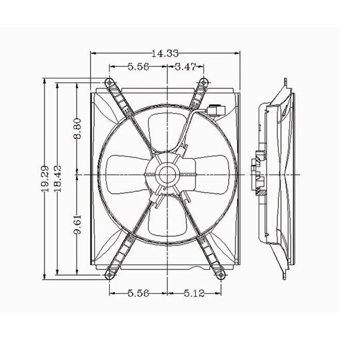 1992-1996 Toyota Camry A/C Condenser Fan Assembly Includes Motor/Blade/Shroud May Require Additional Parts - TO3113101-Partify-Painted-Replacement-Body-Parts