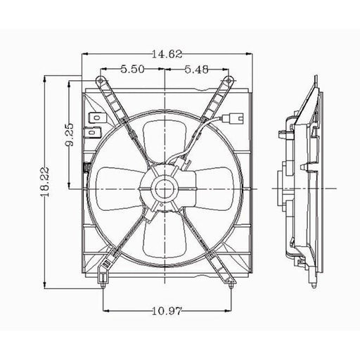 1997-1999 Toyota Camry A/C Condenser Fan Assembly Includes Motor/Blade/Shroud - TO3113102-Partify-Painted-Replacement-Body-Parts
