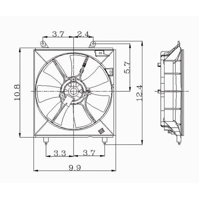 1997-1999 Toyota Camry Driver Side Engine Cooling Fan Assembly Japan Built 3L V6 - TO3115112-Partify-Painted-Replacement-Body-Parts