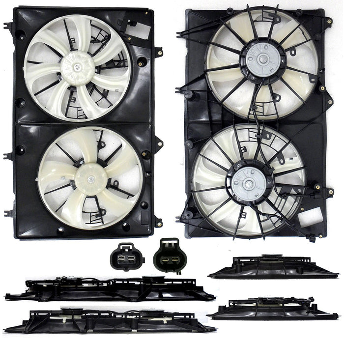 2010-2013 Toyota Highlander Base/Base Premium/Limited/Plus/SE/Sport/Sport Premium Engine Cooling Fan Assembly Usa Built W/Towing Pkg Motor/Blade/Shroud Dual Fan Assembly 3.5L V6 - TO3115171-Partify-Painted-Replacement-Body-Parts