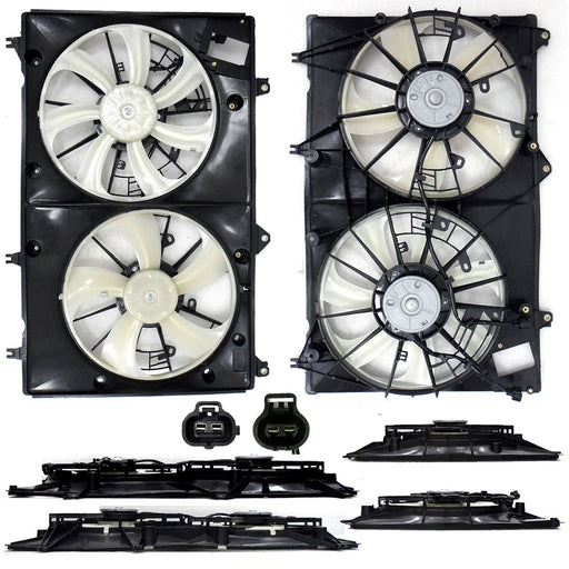 2010-2013 Toyota Highlander Base/Base Premium/Limited/Plus/SE/Sport/Sport Premium Engine Cooling Fan Assembly Usa Built W/Towing Pkg Motor/Blade/Shroud Dual Fan Assembly 3.5L V6 - TO3115171-Partify-Painted-Replacement-Body-Parts