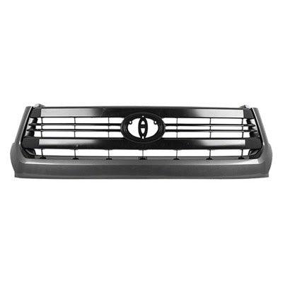 2014-2017 Toyota Tundra 4WD Grille Painted Black With Gray Moulding Sr Model - TO1200372-Partify-Painted-Replacement-Body-Parts