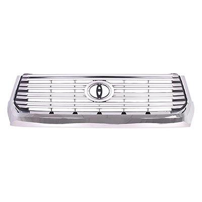 2014-2017 Toyota Tundra 4WD Grille Painted Silver-Gray With Chrome Moulding 8Bars Limited Model - TO1200374-Partify-Painted-Replacement-Body-Parts