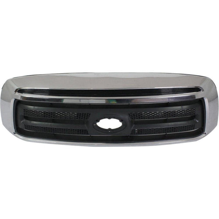 2010-2013 Toyota Tundra Pickup Grille Matte Black With Chrome Frame Exclude Limited Model - TO1200337-Partify-Painted-Replacement-Body-Parts