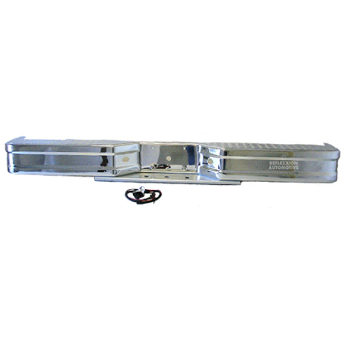 1992-2001 Ford E-150 Econoline/Econoline Club Wagon/E-250 Econoline/E-350 Econoline/E-350 Econoline Club Wagon/E-350 Super Duty Rear Bumper Assembly Diamondstep W/Brackets Chrome Plated - UN1103131-Partify-Painted-Replacement-Body-Parts