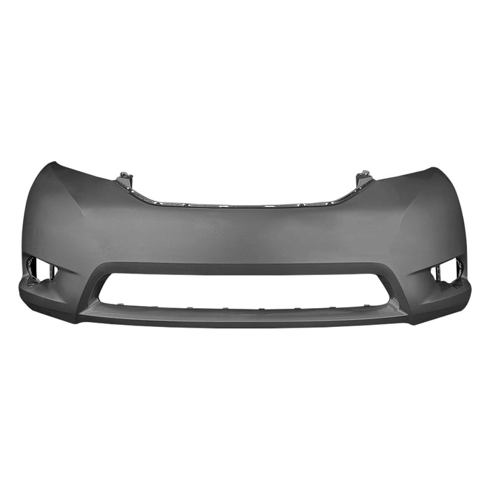 2011-2017 Toyota Sienna Base/L/LE/XLE & Without Sensor Holes Front Bumper - TO1000369-Partify-Painted-Replacement-Body-Parts