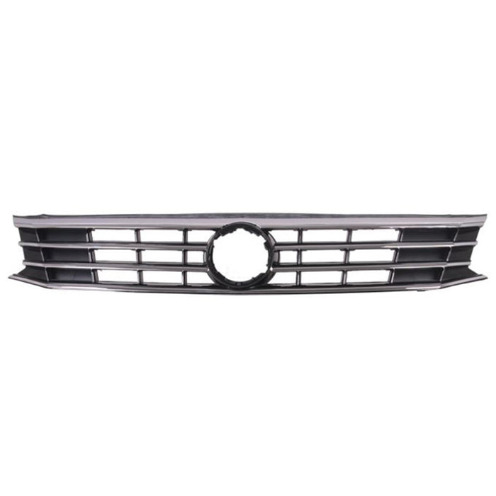 2016-2018 Volkswagen Passat Grille W/O Collision Warning Led H/Lamps W/Silver & Chrome Mldg Assembly - VW1200170-Partify-Painted-Replacement-Body-Parts