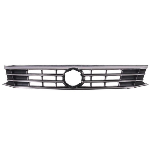 2016-2018 Volkswagen Passat Grille W/O Collision Warning Led H/Lamps W/Silver & Chrome Mldg Assembly - VW1200170-Partify-Painted-Replacement-Body-Parts