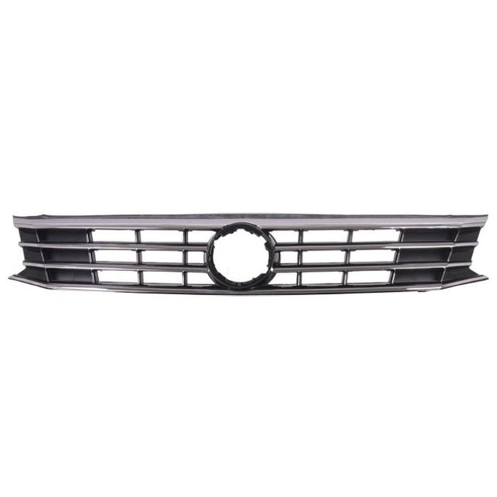 2016-2018 CAPA Certified Volkswagen Passat Grille W/O Collision Warning Led H/Lamps W/Silver & Chrome Mldg Assembly - VW1200170C-Partify-Painted-Replacement-Body-Parts