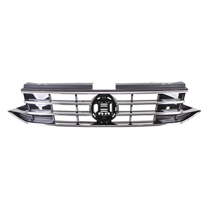 2022-2023 Volkswagen Tiguan Comfortline/S/SE/Trendline/Trendline Plus Grille W/O Light Bar Black Satin/Chrome Assembly - VW1200182-Partify-Painted-Replacement-Body-Parts