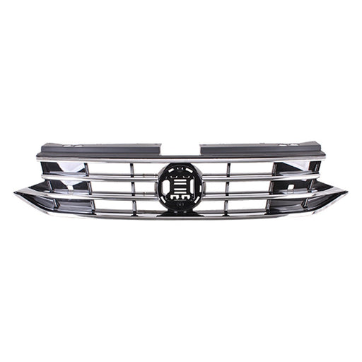 2022-2023 Volkswagen Tiguan Comfortline/S/SE/Trendline/Trendline Plus Grille W/O Light Bar Black Satin/Chrome Assembly - VW1200182-Partify-Painted-Replacement-Body-Parts