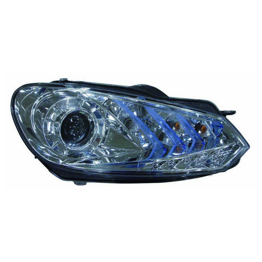 Volkswagen Golf/GTI Headlight Set Halogen W/Led Parklamp To 4-12-11 Chrome Bezel Performance Set - VW2505110