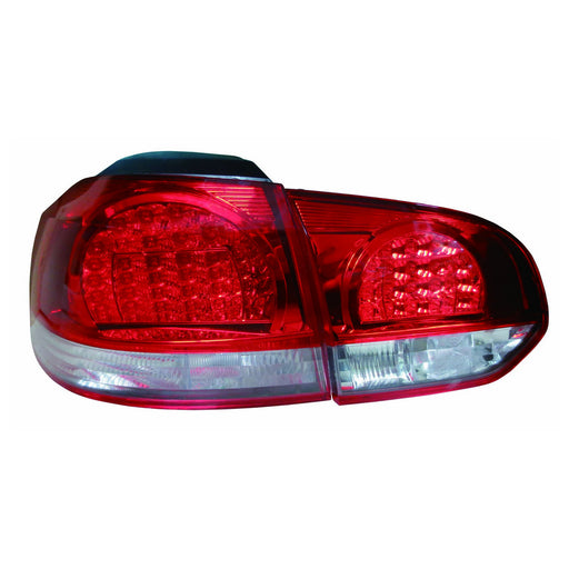 Volkswagen Golf/GTI Tail Light Set W/O Led Lamps Led Type Replacement Red/White Lens 4 Pcs - VW2811107