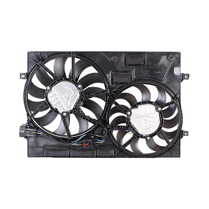 2018-2024 Volkswagen Taos/Tiguan Engine CAPA Certified Cooling Fan Assembly From 9-3-18 Motor/Blade/Shroud Dual Fan Assy - VW3115121C-Partify-Painted-Replacement-Body-Parts