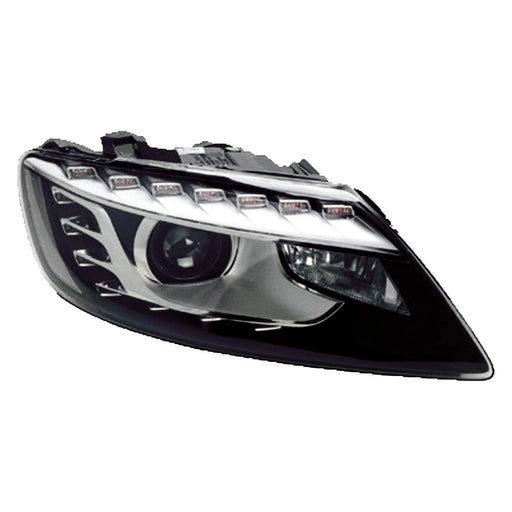 2010-2015 Audi Q7 Passenger Side Headlight Assembly Xenon W/O Curve Lighting Composite - AU2503158-Partify-Painted-Replacement-Body-Parts