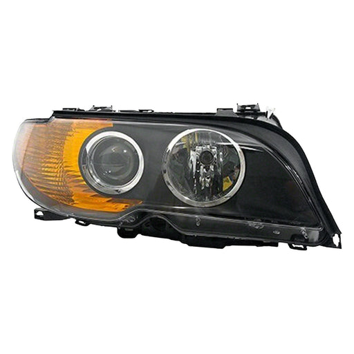 2003-2006 BMW 325Ci Passenger Side Headlight Assembly Halogen W/Yellow Turn Indicator From 3/03 Composite Convertible/Coupe - BM2503143-Partify-Painted-Replacement-Body-Parts