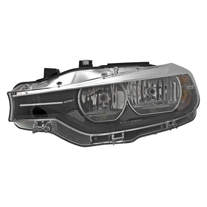 2016-2018 BMW 320i/328d/328d xDrive/328i/328i xDrive/340i Driver Side Headlight Lens Housing F30 Halogen Sedan/Wagon - BM2518166-Partify-Painted-Replacement-Body-Parts